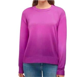 Splendid Womens Pullover Sweater Purple Ombré Long Sleeve Crew Neck XL